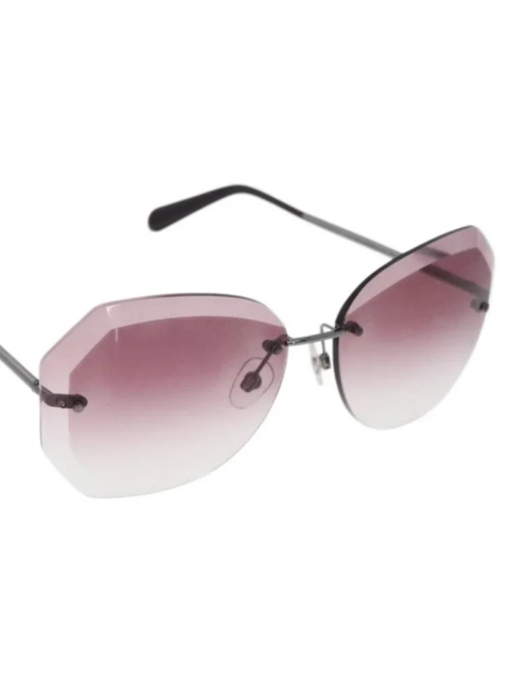 CHANEL Sunglasses metal Bordeaux CC Auth SW2292V